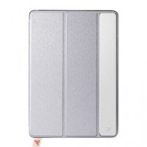 Oats® Coque - Apple iPad Mini 4 Etui Housse de Protection Flip Case Cover Bumper en aluminium - Argent