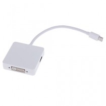 tinxi® 3 in 1 Mini Display Port vers HDMI / DVI / DisplayPort Convertisseur Adaptateur pour Apple Mac mini, iMac, Apple MacBook Pro 13.3, Apple MacBook Pro 17, Apple MacBook Air 13,3, Apple MacBook Air 15,4 , Apple MacBook 13.3 Apple MacBook Pro 15,4 blan
