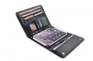 iCarryAlls Padfolio Organiseur d'Affaires Exécutif avec Poches, pour 12.9 inch iPad Pro,Noir